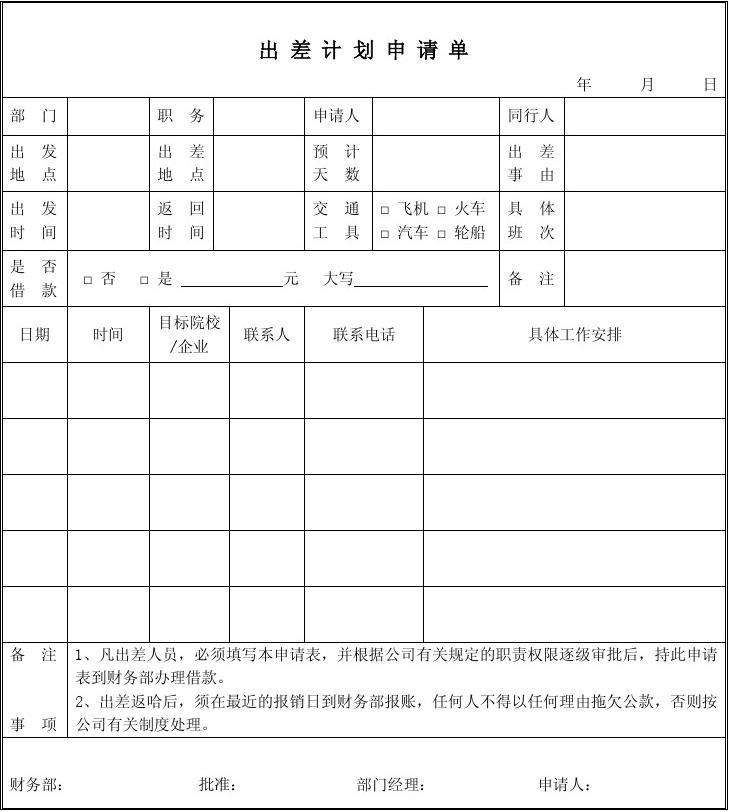 出差申请表出差申请表图片